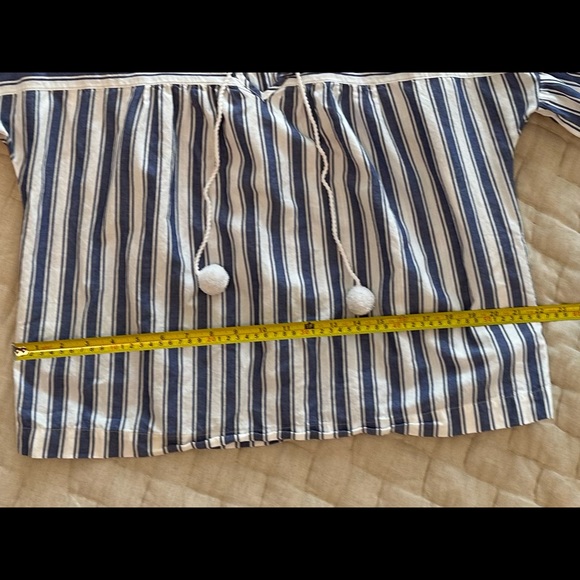 Madewell boho blouse Blue and white stripe size L - Picture 4 of 4